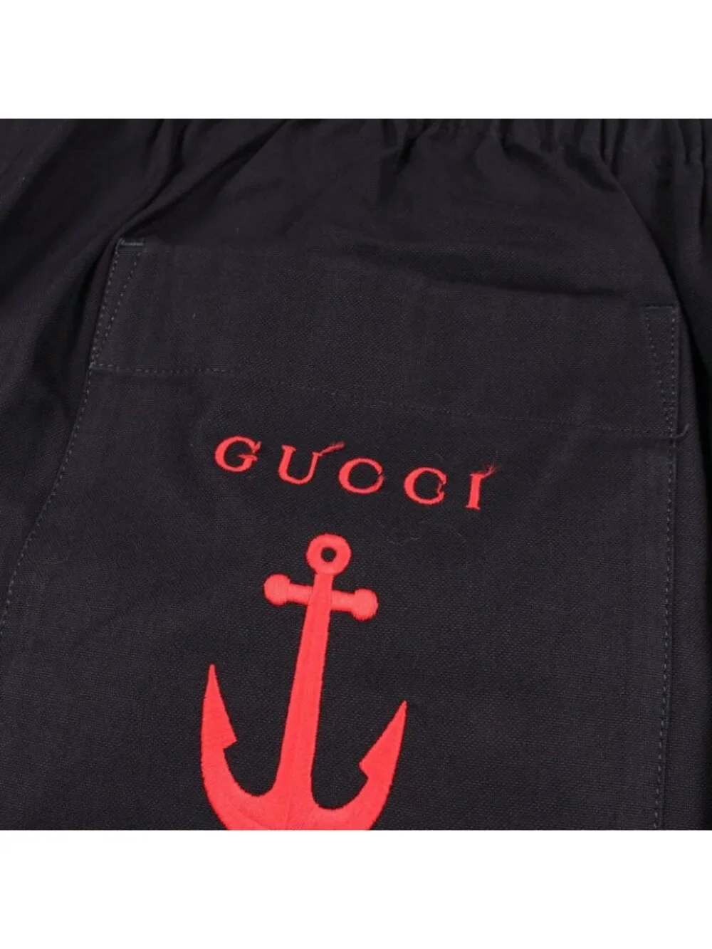 Gucci Pants Logo Embroidery Short Cotton